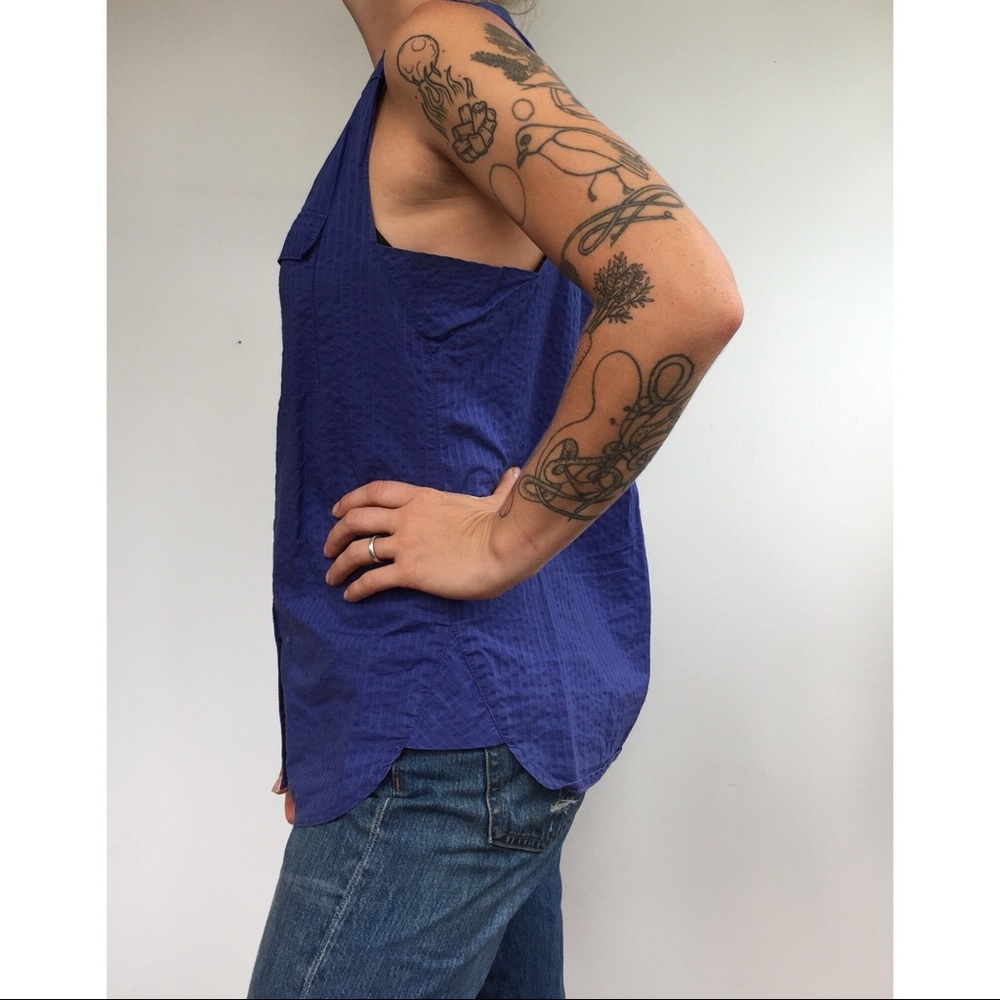 Blue Button Up Tank - image 4